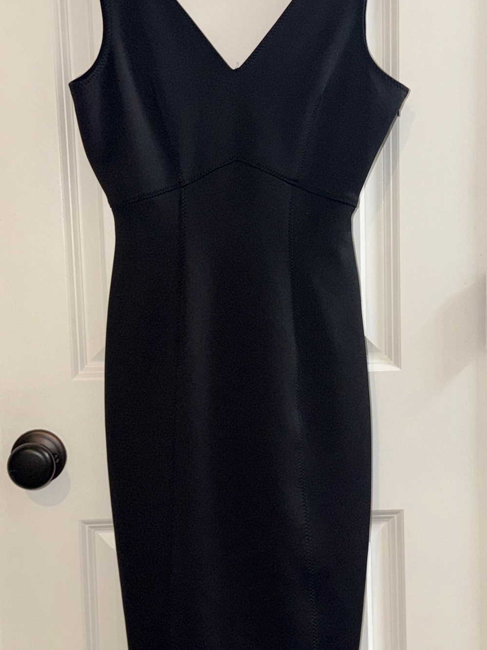 Calvin Klein Black Sleeveless V-Neck Sheath Dress